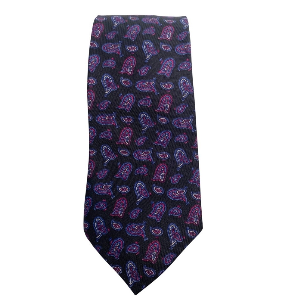 Hardy Amies London Silk Necktie Mens Paisley Pattern Business Formal A20Q